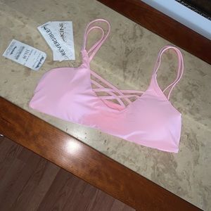 Reversible tinibikini pink swim TOP only